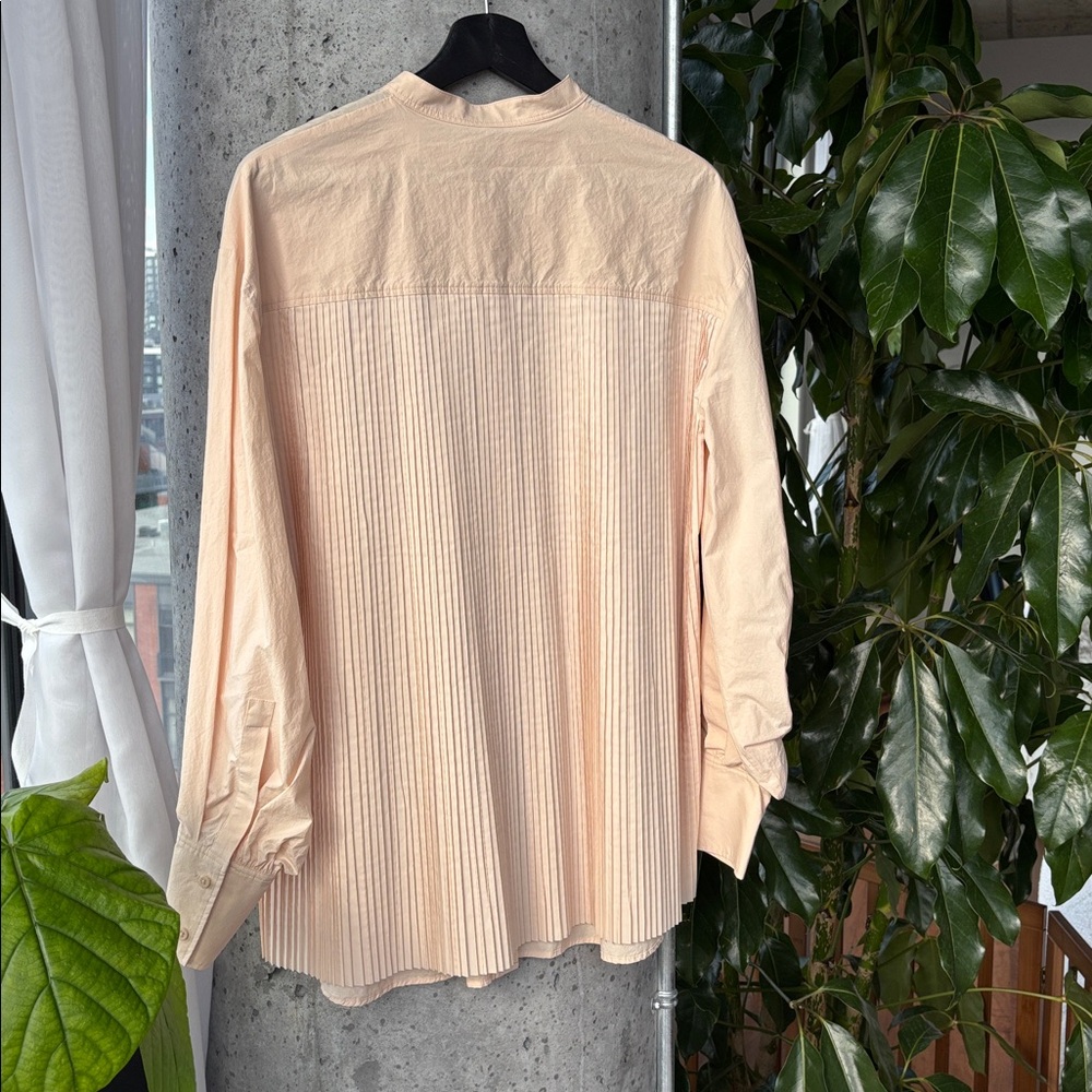 COS Peach Band Collar Button-Down Shirt